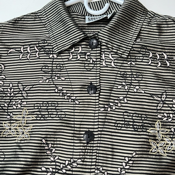 CHICO’S Silk Embroidered Jacket - Picture 2 of 12